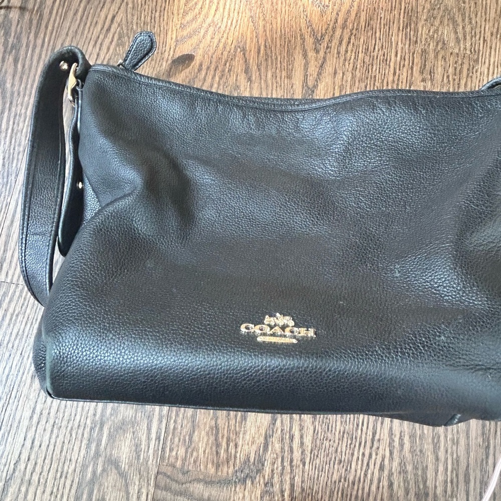 Coach Dark Gray Leather shoulder Bag